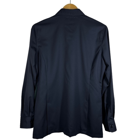 Faconnable Women’s Stretch Wool Shirt Jacket with Velvet Flip Cuffs Black M - Picture 8 of 10